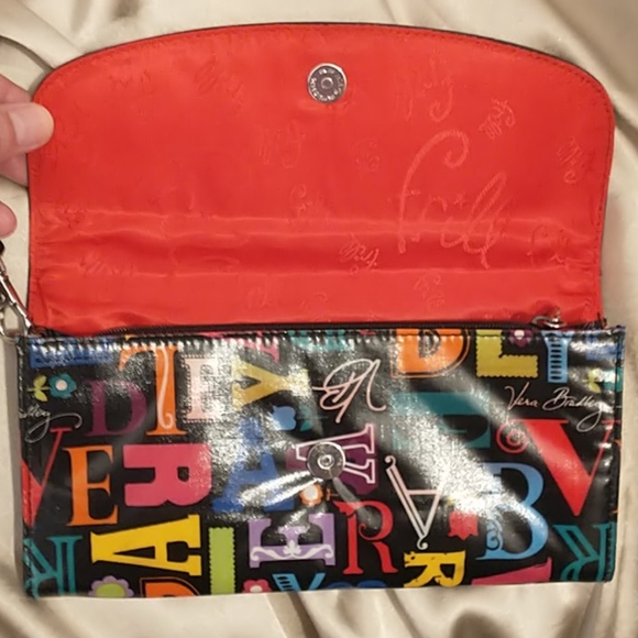 Vera Bradley Patent Leather Multi Colored Logo Clutch - Picture 4 of 8